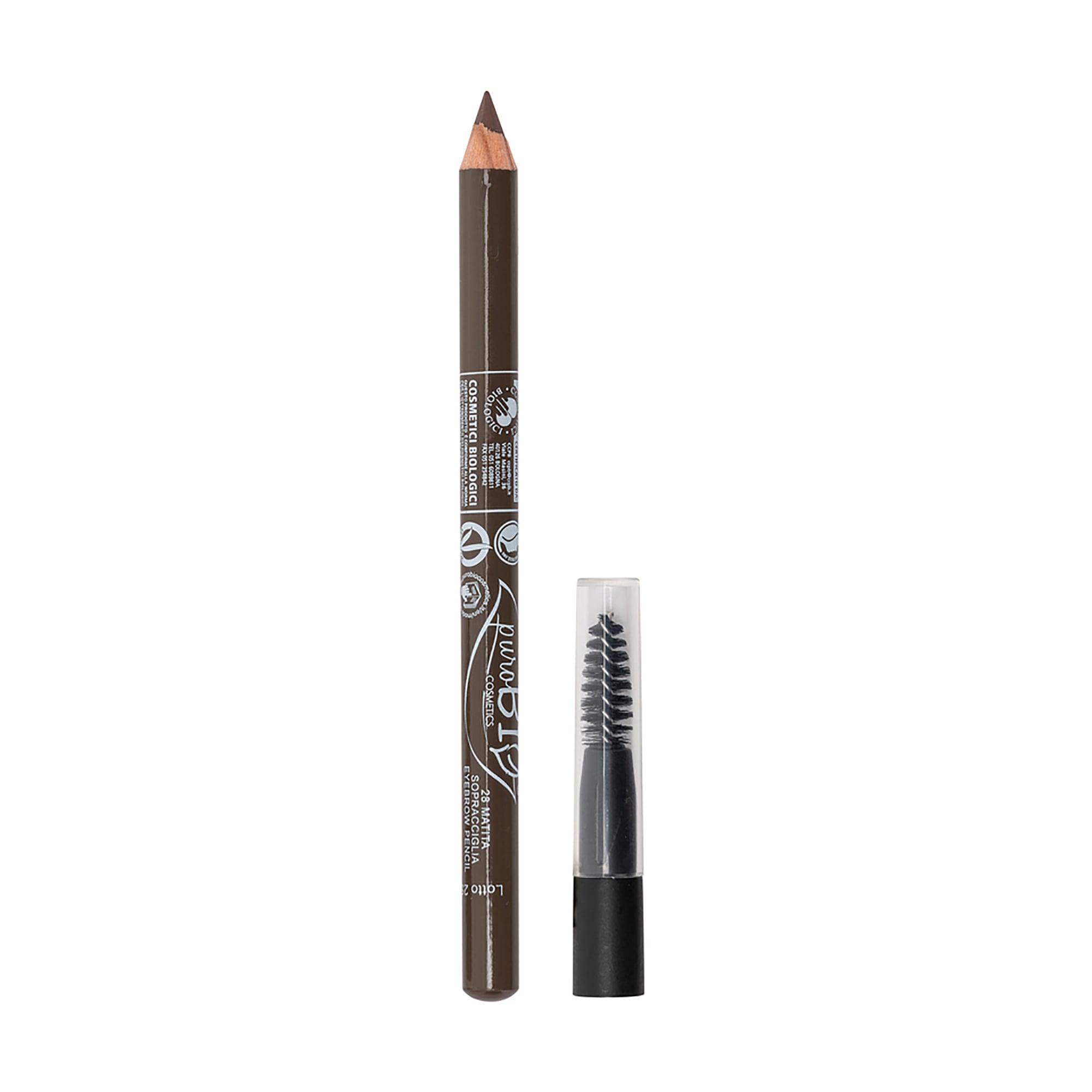 Олівець для очей і брів PuroBio Cosmetics Eye &amp; Eyebrow Pencil зі щіточкою 28 Dark Taupe, 1.3 г